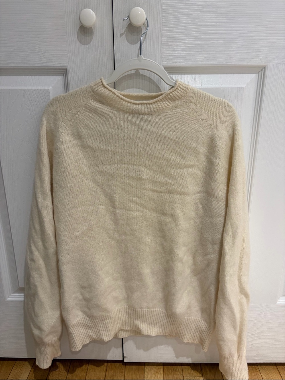 COS Womens Crewneck Sweater in Cream
